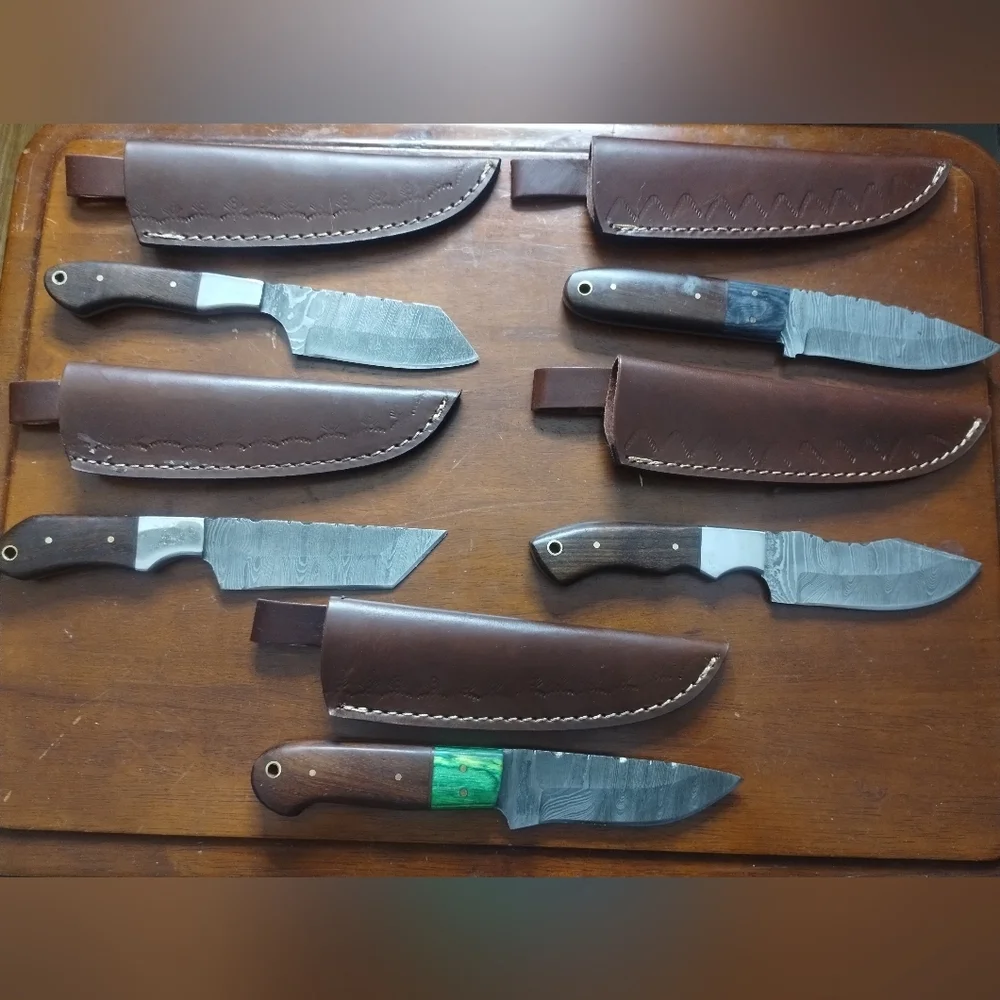 New Reseller Wholesale Lot Damascus Steel Hunting Knives Blade Sheath - Picture 7 of 13